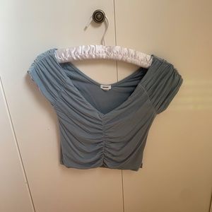 garage blue crop top
